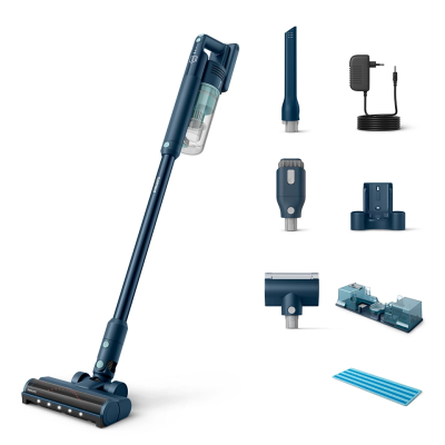 Пилосос Philips безпровідний Series 5000, вологе прибирання, конт пил -0.6л, автон. робота до 60хв, вага-1.5кг, НЕРА, синій (XC5 Пилосос Philips безпровідний Series 5000, вологе прибирання, конт пил -0.6л, автон. робота до 60хв, вага-1.5кг, НЕРА, синій (XC5