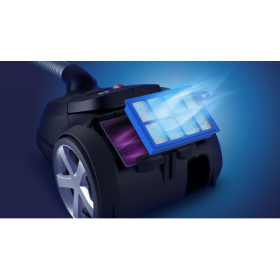 Пилосос Philips мішковий Series 8000, 900Вт, конт пил -4л, НЕРА 13, чорний (XD8122/10)
