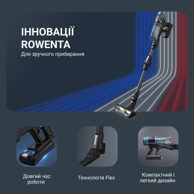 Пилосос Rowenta безпровідний X-Force Flex 14.80 Animal Aqua, 240Вт, вологе прибирання, конт пил -0.65л, автон. робота до 90хв, H