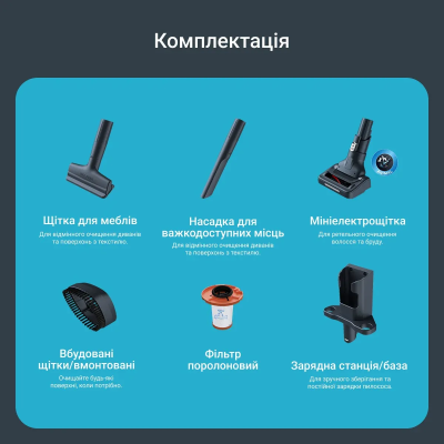 Пилосос Rowenta безпровідний X-Force Flex 14.80 Auto Animal, 240Вт, конт пил -0.65л, автон. робота до 90хв, HEF system 99,9%, чо