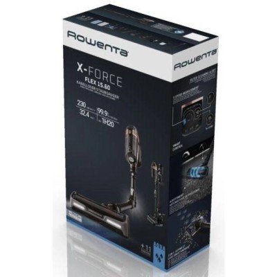 Пилосос Rowenta безпровідний X-Force Flex 15.60, 230Вт, вологе прибирання, конт пил -0.9л, автон. робота до 80хв, НЕРА, підсвітк