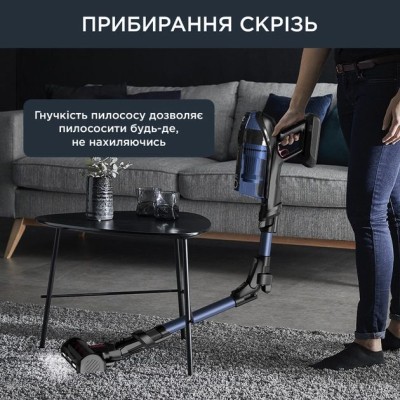 Пилосос Rowenta  безпровідний X-Force Flex 12.60 Auto Aqua, 320Вт, конт пил -0.1л, автон. робота до 45хв, вага-3кг, НЕРА, чорно-