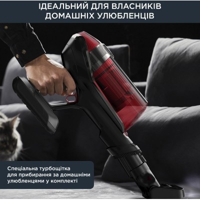 Пилосос Rowenta безпровідний X-Force Flex 12.60 Auto Animal, 320Вт, конт пил -0.9л, автон. робота до 45хв, вага-3кг, НЕРА, чорно