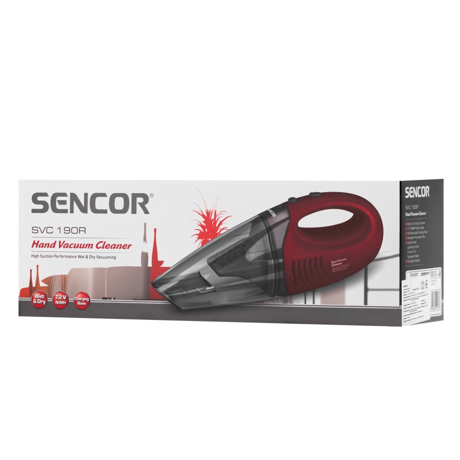 Пилосос Sencor автомобільний, 450Вт, конт пил -0.5л, автон. робота до 15хв, вага-1.5кг, червоний (SVC190R) Пилосос Sencor автомобільний, 450Вт, конт пил -0.5л, автон. робота до 15хв, вага-1.5кг, червоний (SVC190R)
