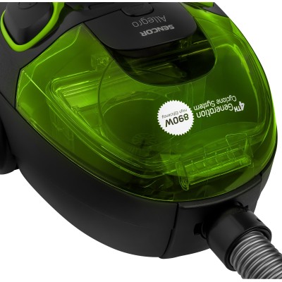 Пилосос Sencor контейнерний Allegro, 890Вт, конт пил -1.5л, НЕРА, чорно-зелений (SVC510GR-EUE2)