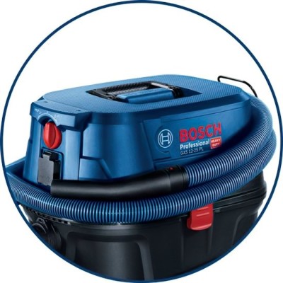 Пилосос професійний Bosch GAS 12-25 PL, 1350Вт, 200мБар, контейнер 25л, НЕРА Н13, 9кг (0.601.97C.100)
