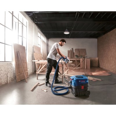 Пилосос професійний Bosch GAS 12-25 PL, 1350Вт, 200мБар, контейнер 25л, НЕРА Н13, 9кг (0.601.97C.100)