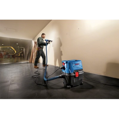 Пилосос професійний Bosch GAS 15 PS, 1100Вт, 220мБар, контейнер 15л, 8кг (0.601.9E5.100)