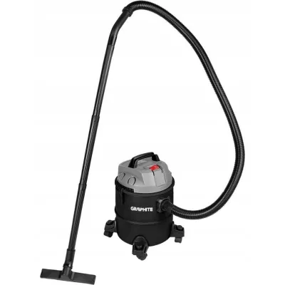 Пилосос професійний GRAPHITE, 1200Вт, 18кПа, контейнер 20л, розетка 220В/1200В, колеса (59G614)