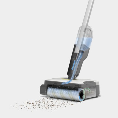 Підлогомийна машина Karcher безпровідна FC 2-4 Battery Set, вода -0.2л, автон. робота до 20хв, вага-2.3кг, білий (1.056-200.0)
