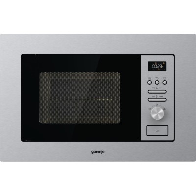 Піч Gorenje мікрохвильова, вбудовувана, 20л, 800Вт, гриль, дисплей, нерж (BM201AG1X)