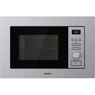 Піч Gorenje мікрохвильова, вбудовувана, 20л, 800Вт, гриль, дисплей, нерж (BM201AG1X)