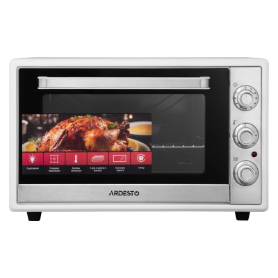 Піч електрична ARDESTO, 60л, 2000Вт, механіч., подвійне скло, білий (MEO-F60W)