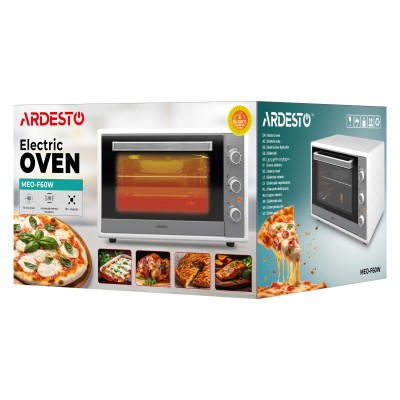 Піч електрична ARDESTO, 60л, 2000Вт, механіч., подвійне скло, білий (MEO-F60W)