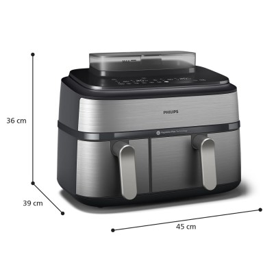 Мультипіч Philips Ovi Dual Steam 2750Вт, чаша-3+6л, сенсорне управл., 12 авто. программ, пластик/метал (NA555/00)