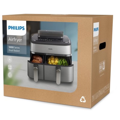 Мультипіч Philips Ovi Dual Steam 2750Вт, чаша-3+6л, сенсорне управл., 12 авто. программ, пластик/метал (NA555/00)