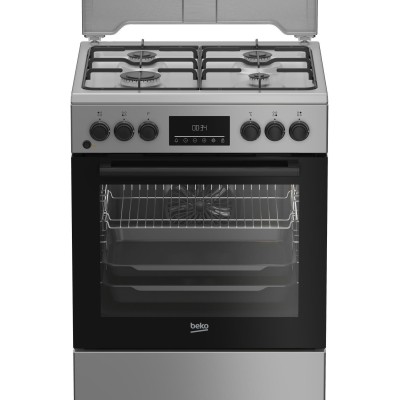 Плита Beko комбінована, 72л, 60x60см, дисплей, конвекція, сірий (FBM62320SDS)