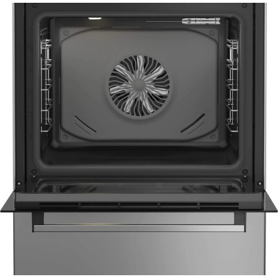 Плита Beko комбінована, 72л, 60x60см, дисплей, конвекція, чавун, чорний (FBSM62530DXMS)