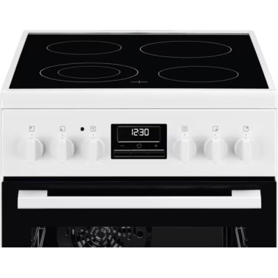 Плита Electrolux електрична склокерамічна, 57л, 50x60см, дисплей, конвекція, білий (LKR540266W)