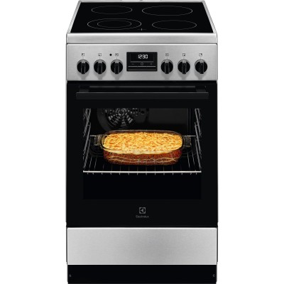 Плита Electrolux електрична склокерамічна, 57л, 50x60см, дисплей, конвекція, нерж (LKR540266X)