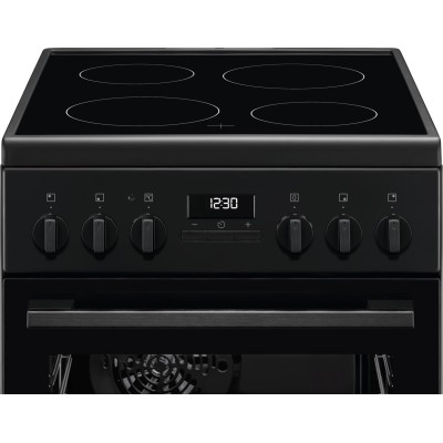 Плита Electrolux електрична склокерамічна, 57л, 50x60см, дисплей, конвекція, чорний матовий (LKR520275K)
