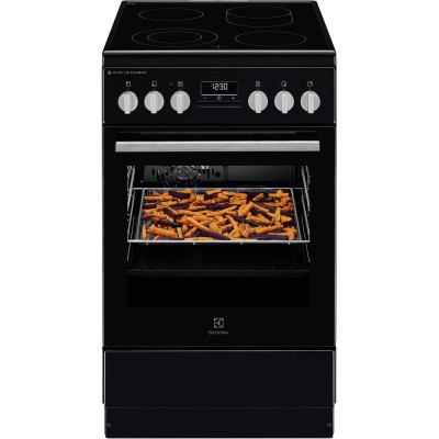 Плита Electrolux електрична склокерамічна, 58л, 50x60см, конвекція, пара, чорний (LKR564275K)