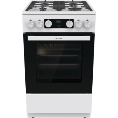Плита Gorenje газова, 67л, 50x60см, дисплей, IconLed, чавун, білий (GGI5C21WF-B)