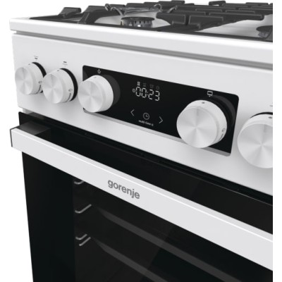 Плита Gorenje газова, 67л, 50x60см, дисплей, IconLed, чавун, білий (GGI5C21WF-B)