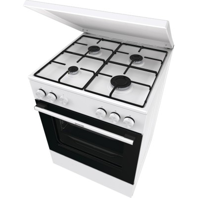 Плита Gorenje газова, 72л, 60x60см, емальовані, з кришкою, білий (GG6A11WJ)