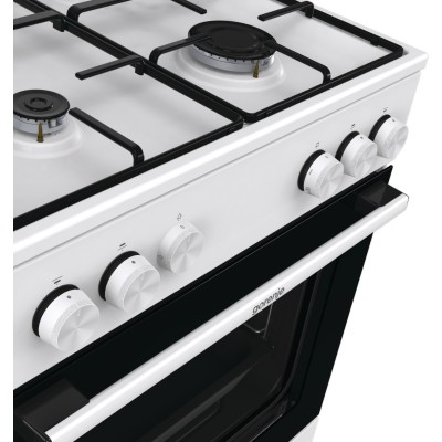 Плита Gorenje газова, 72л, 60x60см, емальовані, з кришкою, білий (GG6A11WJ)