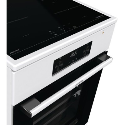 Плита Gorenje електрична індукційна, 70л, 50x60см, дисплей, програматор IconLed, поєднання конфорок, білий (GEIT5C60WPG)