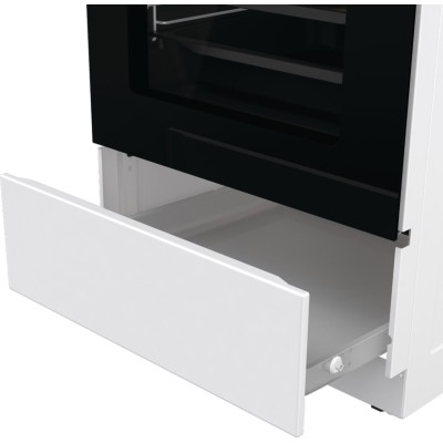 Плита Gorenje електрична склокерамічна, 70л, 50x60см, дисплей, приготування з паром, програматор, білий (GECS5C70WA)