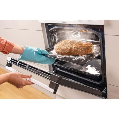 Плита Gorenje електрична склокерамічна, 70л, 50x60см, дисплей, приготування з паром, програматор, білий (GECS5C70WA)