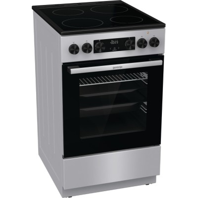Плита Gorenje електрична склокерамічна, 70л, 50x60см, дисплей, програматор, сірий (GEC5C41SG)