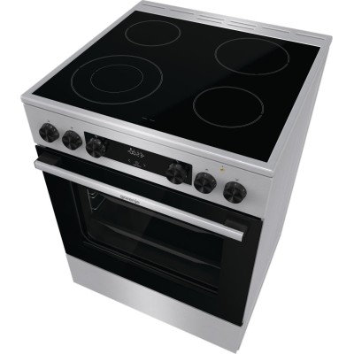 Плита Gorenje електрична склокерамічна, 71л, 60x60см, дисплей, програматор, нерж (GECS6C70XC)
