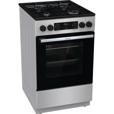 Плита Gorenje комбінована, 62л, 50x60см, дисплей, IconLed, емальовані, титан (GK5C60SJ)