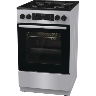 Плита Gorenje комбінована, 62л, 50x60см, дисплей, IconLed, емальовані, титан (GK5C60SJ)