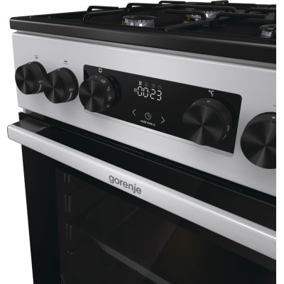 Плита Gorenje комбінована, 62л, 50x60см, дисплей, IconLed, емальовані, титан (GK5C60SJ)