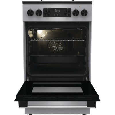 Плита Gorenje комбінована, 62л, 50x60см, дисплей, IconLed, емальовані, титан (GK5C60SJ)