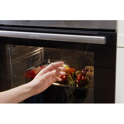 Плита Gorenje комбінована, 62л, 50x60см, дисплей, IconLed, емальовані, титан (GK5C60SJ)