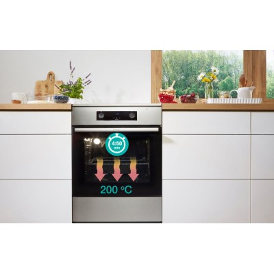Плита Gorenje комбінована, 62л, 50x60см, дисплей, IconLed, емальовані, титан (GK5C60SJ)