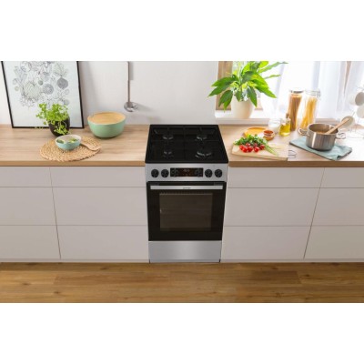 Плита Gorenje комбінована, 62л, 50x60см, дисплей, IconLed, емальовані, титан (GK5C60SJ)