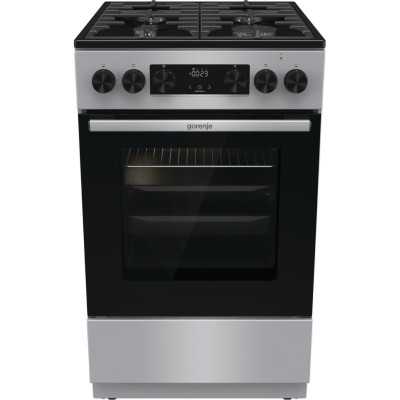 Плита Gorenje комбінована, 70л, 50x60см, дисплей, чавун, нерж (GK5C42SF)
