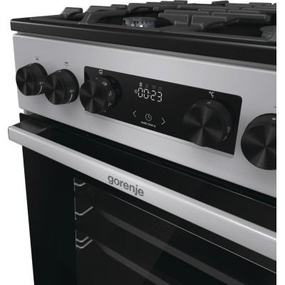 Плита Gorenje комбінована, 70л, 50x60см, дисплей, чавун, нерж (GK5C42SF)