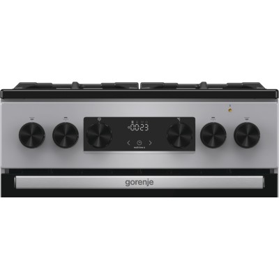 Плита Gorenje комбінована, 70л, 50x60см, дисплей, чавун, нерж (GK5C42SF)