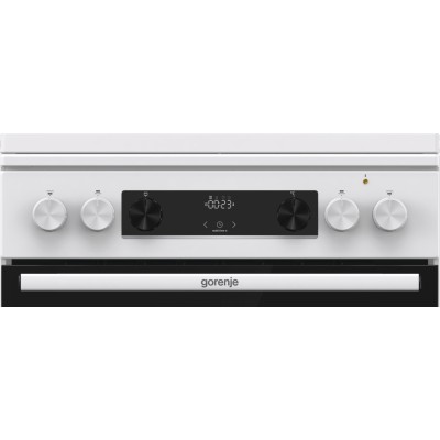 Плита Gorenje комбінована, 71л, 60x60см, дисплей, IconLed, чавун, білий (GK6C5WF)