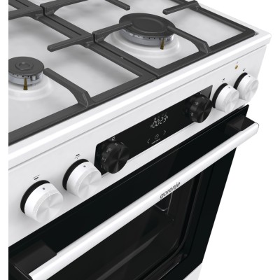 Плита Gorenje комбінована, 71л, 60x60см, дисплей, IconLed, чавун, білий (GK6C5WF)