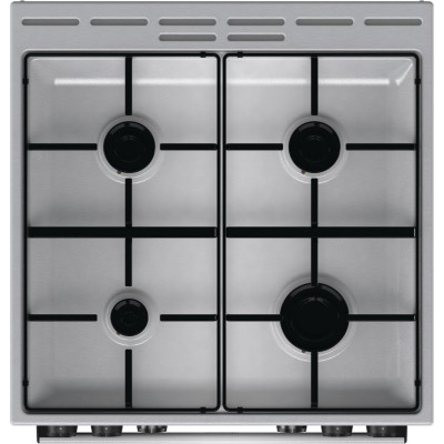 Плита Gorenje комбінована, 71л, 60x60см, дисплей, емальовані реш, програматор IconLed,нерж (GKS6C70XJ)