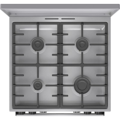 Плита Gorenje комбінована, 71л, 60x60см, дисплей, чавун,з кришкою, програматор IconLed,нерж (GKS6C71XF)