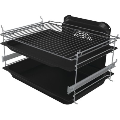 Плита Gorenje комбінована, 71л, 60x60см, дисплей, чавун,з кришкою, програматор IconLed,нерж (GKS6C71XF)